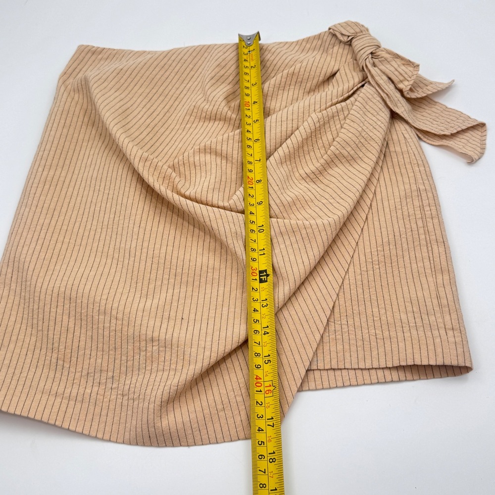 Zara Draped Pinstriped Asymmetrical Mini Skirt Size XS - Picture 7 of 7